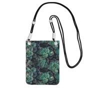 Petit sac à main à bandoulière pour transporter un téléphone portable, un sac à main en diagonale, des plantes succulentes, mini sac à main à bandoulière, portefeuille pour téléphone intelligent
