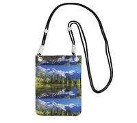 Petit sac à main à bandoulière pour transporter un téléphone portable, un sac à main en diagonale, des montagnes enneigées, mini sac à main, porte-monnaie pour téléphone intelligent