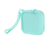 Petit sac à main carré en silicone pour pièces de monnaie, cosmétiques, câble de charge, étui de rangement pour femmes, étudiants, transport compact, Vert