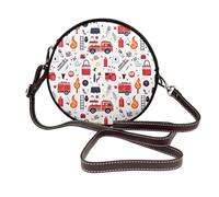 Petit sac à main en cuir avec motif camion de pompiers avec extincteur pour femme