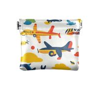 Petit sac à main en cuir avec motif de dessin animé coloré pour femme Blanc, avions colorés dessin animé blanc, 1 size, Impression artistique