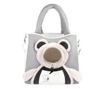 Petit sac à main en polaire chaud pour animal domestique, sac fourre-tout portable de grande capacité, avec clip de harnais sécurisé pour chiot, sac à main de voyage, pour le shopping, la randonnée