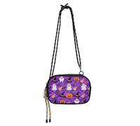 Petit sac à main Halloween violet camouflage citrouille pour homme imperméable avec sangle réglable sur l'épaule sac à main date carteras elegantes para mujer