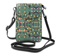 Petit sac à main Insect Atlas pour téléphone portable, imprimé floral, mini portefeuille en cuir synthétique avec bandoulière, fermeture magnétique sécurisée.