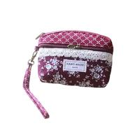 Petit sac à main léger en toile avec double fermeture éclair pour femme, petit sac à main de style ethnique, sac à main en tissu, rouge clair, Fidèle à la description, comme description