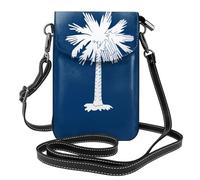 Petit sac à main pour téléphone portable 19,3 x 12,4 cm avec image de drapeau de la Caroline du Sud YYHHAOFA tendance, pratique, multifonctionnel en cuir pour femme