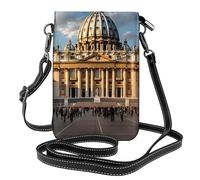 Petit sac à main pour téléphone portable 19,3 x 12,4 cm avec image de la basilique Saint-Pierre YYHHAOFA tendance, pratique, multifonctionnel en cuir pour femme