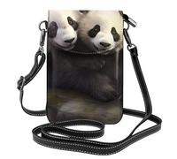 Petit sac à main pour téléphone portable 19,3 x 12,4 cm avec image de pandas YYHHAOFA Charmant Pandas, tendance, pratique, multifonctionnel en cuir pour femme