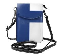 Petit sac à main pour téléphone portable 19,3 x 12,4 cm avec image du drapeau finlandais YYHHAOFA tendance, pratique, multifonctionnel en cuir pour femme