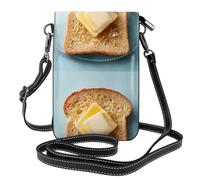 Petit sac à main pour téléphone portable 19,3 x 12,4 cm avec image YYHHAOFA beurre sur le pain, tendance, pratique, multifonctionnel en cuir pour femme
