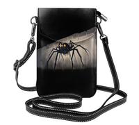 Petit sac à main pour téléphone portable 19,3 x 12,4 cm avec impression d'araignée géante WHJSHOP tendance, pratique, multifonction en cuir pour femme