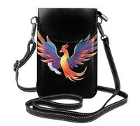 Petit sac à main pour téléphone portable 19,3 x 12,4 cm avec imprimé WHJSSF Sunset Phoenix tendance, pratique, multifonctionnel en cuir pour femme