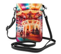 Petit sac à main pour téléphone portable 19,3 x 12,4 cm avec motif carrousel lumineux à YYHWHJDE tendance, pratique et multifonctionnel pour la marche, le camping, le shopping, les voyages