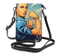 Petit sac à main pour téléphone portable 19,3 x 12,4 cm DLXW We Can Do It imprimé tendance, pratique et multifonctionnel pour la marche, le camping, le shopping, les voyages