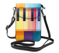 Petit sac à main pour téléphone portable 19,3 x 12,4 cm HYTTER coloré piano clavier musique imprimé tendance, pratique et multifonctionnel pour la marche, le camping, le shopping, les voyages