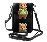 Petit sac à main pour téléphone portable 19,3 x 12,4 cm HYTTER Petit ours portant des vêtements de fleurs Imprimés, tendance, pratique et multifonctionnel pour la marche, le camping, le shopping, les