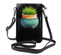 Petit sac à main pour téléphone portable 19,3 x 12,4 cm HYTTER Pot en céramique avec imprimé herbe Tendance, pratique et multifonctionnel pour la marche, le camping, le shopping, les voyages