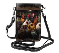 Petit sac à main pour téléphone portable 19,3 x 12,4 cm HYTTER Rooster Family Portfolio Prints tendance, pratique et multifonctionnel pour la marche, le camping, le shopping, les voyages