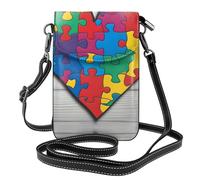 Petit sac à main pour téléphone portable 19,3 x 12,4 cm HYTTER sensibilisation à l'autisme pièces puzzle imprimé cœurs tendance, pratique et multifonctionnel pour la marche, le camping, le shopping