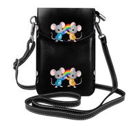 Petit sac à main pour téléphone portable 19,3 x 12,4 cm HYTTER souris tenant la main sous les imprimés arc-en-ciel, tendance, pratique et multifonctionnel pour la marche, le camping, le shopping, les