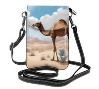 Petit sac à main pour téléphone portable 19,3 x 12,4 cm, image de camel YYHHAOFA marchant tendance, pratique, multifonctionnel en cuir pour femme