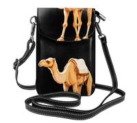 Petit sac à main pour téléphone portable 19,3 x 12,4 cm, image de camel YYHHAOFA marchant tendance, pratique, multifonctionnel en cuir pour femme