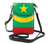 Petit sac à main pour téléphone portable 19,3 x 12,4 cm, image du drapeau YYHHAOFA de la Mauritanie, tendance, pratique, multifonctionnel en cuir pour femme