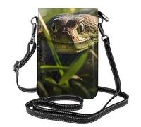 Petit sac à main pour téléphone portable 19,3 x 12,4 cm, image serpent YYHHAOFA tendance, pratique, multifonctionnel en cuir pour femme