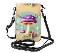 Petit sac à main pour téléphone portable, 19,3 x 12,4 cm, imprimé champignon de rêve violet, tendance, pratique et multifonctionnel pour la marche, le camping, le shopping, les voyages