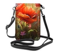 Petit sac à main pour téléphone portable 19,3 x 12,4 cm Motif coquelicots YYHWHJDE en fleurs tendance, pratique et multifonctionnel pour la marche, le camping, le shopping, les voyages
