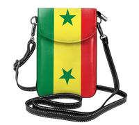 Petit sac à main pour téléphone portable 19,3 x 12,4 cm Motif drapeau du Sénégal HYTTER imprimé tendance, pratique et multifonctionnel pour la marche, le camping, le shopping, les voyages