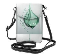 Petit sac à main pour téléphone portable 19,3 x 12,4 cm Motif gouttes d'eau YYHWHJDE Menthe Tendance, pratique, multifonction en cuir pour femme
