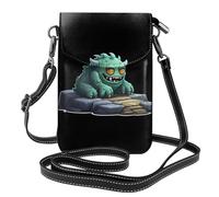 Petit sac à main pour téléphone portable 19,3 x 12,4 cm Motif monstre WHJSSF sur la jetée de pierre Imprimé tendance, pratique, multifonctionnel en cuir pour femme