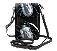 Petit sac à main pour téléphone portable 19,3 x 12,4 cm Motif scarabée argenté YYHWHJDE tendance, pratique et multifonctionnel pour la marche, le camping, le shopping, les voyages