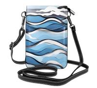 Petit sac à main pour téléphone portable 19,3 x 12,4 cm Motif vagues YYHHAOFA sur les rochers Image tendance, pratique, multifonction en cuir pour femme
