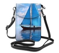 Petit sac à main pour téléphone portable 19,3 x 12,4 cm Motif voilier bleu YYHWHJDE tendance, pratique et multifonctionnel pour la marche, le camping, le shopping, les voyages