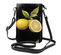 Petit sac à main pour téléphone portable 19,3 x 12,4 cm Motif YYHWHJDE Sweet and Sour Lemon Pattern Tendance, pratique, multifonctionnel Étui à rabat en cuir pour femme