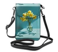 Petit sac à main pour téléphone portable 19,3 x 12,4 cm WHJSHOP Belle impression du milieu de l'été Tendance, pratique, multifonction en cuir à rabat pour femme