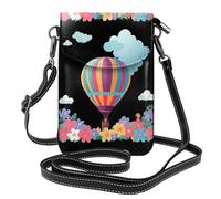 Petit sac à main pour téléphone portable 19,3 x 12,4 cm WHJSHOP Belle montgolfière jardin impression tendance, pratique, multifonction en cuir à rabat pour femme