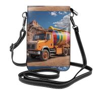 Petit sac à main pour téléphone portable 19,3 x 12,4 cm WHJSHOP Color Mixer Truck Impression tendance, pratique, multifonctionnel Étui à rabat en cuir pour femme