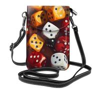 Petit sac à main pour téléphone portable 19,3 x 12,4 cm WHJSHOP Games Dice Set Impression tendance, pratique, multifonctionnel Étui à rabat en cuir pour femme