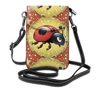 Petit sac à main pour téléphone portable 19,3 x 12,4 cm WHJSHOP Seven Star Ladybird Impression tendance, pratique, multifonction en cuir pour femme