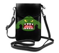 Petit sac à main pour téléphone portable 19,3 x 12,4 cm WHJSSF Angry Monster Prints tendance, pratique, multifonctionnel en cuir à rabat pour femme