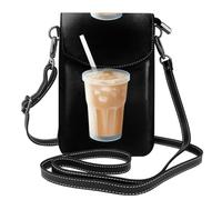 Petit sac à main pour téléphone portable 19,3 x 12,4 cm WHJSSF imprimé thé au lait glacé tendance, pratique, multifonction en cuir pour femme