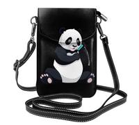 Petit sac à main pour téléphone portable 19,3 x 12,4 cm WHJSSF panda géant faisant des appels téléphoniques, tendance, pratique, multifonctionnel en cuir pour femme