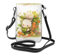 Petit sac à main pour téléphone portable 19,3 x 12,4 cm WHJSSF Petit lapin sous des légumes imprimés tendance, pratique, multifonctionnel en cuir pour femme