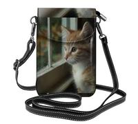 Petit sac à main pour téléphone portable 19,3 x 12,4 cm WHJSSF The Thinker at the Window Imprime tendance, pratique, multifonctionnel en cuir à rabat pour femme