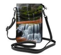 Petit sac à main pour téléphone portable 19,3 x 12,4 cm WHJSSF Waterfall View Prints tendance, pratique, multifonctionnel en cuir à rabat pour femme