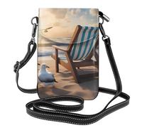 Petit sac à main pour téléphone portable 19,3 x 12,4 cm YYHHAOFA beau ciel bleu et mer image tendance, pratique, multifonctionnel en cuir à rabat pour femme