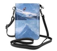 Petit sac à main pour téléphone portable 19,3 x 12,4 cm YYHHAOFA cerf sous la montagne enneigée Image tendance, pratique, multifonctionnel en cuir à rabat pour femme